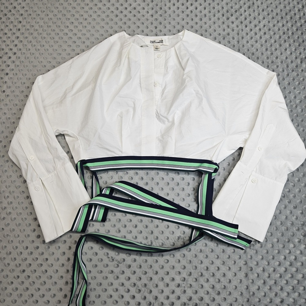 Diane‎ Von Furstenberg White Cotton Shirt Size 2
